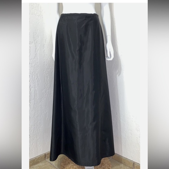 Vtg 90s y2k Cache Satin Formal A-line Cocktail Maxi Skirt Lined Silk Slip Goth - Picture 2 of 10